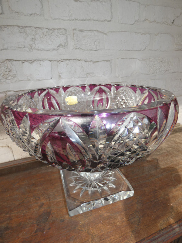 Antique VAL SAINT LAMBERT XL centerpiece Bowl coupe Crystal glass amethyst