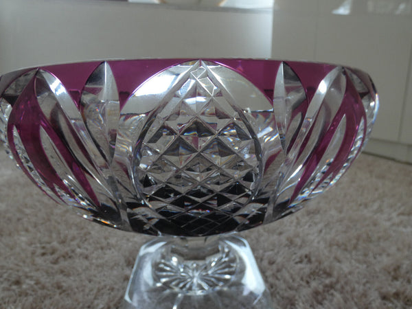 Antique VAL SAINT LAMBERT XL centerpiece Bowl coupe Crystal glass amethyst