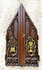 Antique french neo gothic wood carved tabernacle door plaque religious