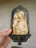 Antique French ceramic chalk madonna child wall plaque angel religious