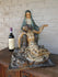 Antique french Large Wood Ceramic chalk Pieta Sculpture statue religious rare