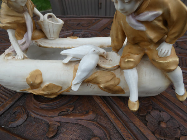 Antique Royal dux Bohemia porcelain Sculpture centerpiece statue children marked