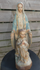 Antique French wood carved polychrome mary Jesus Statue sculpture rare religious