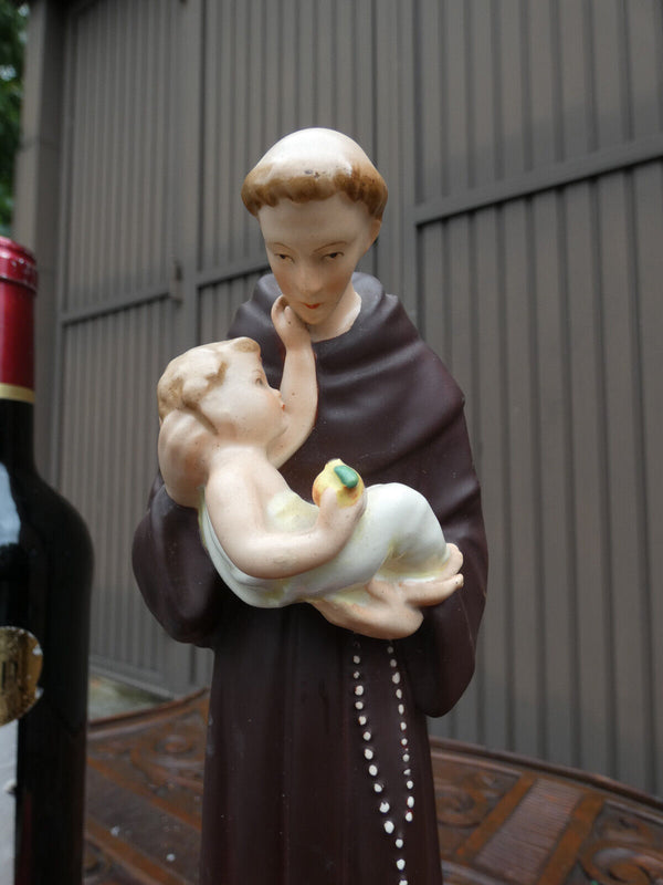 Germany HUMMEL marked Saint anthony porcelain Statue on base 1950s