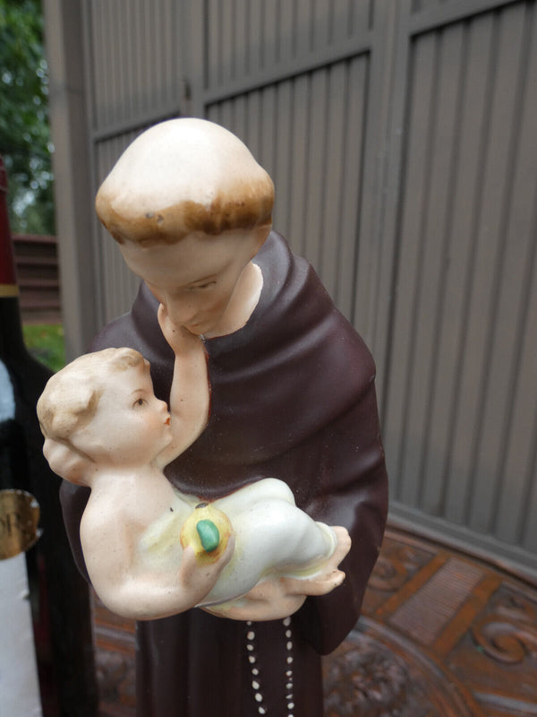 Germany HUMMEL marked Saint anthony porcelain Statue on base 1950s