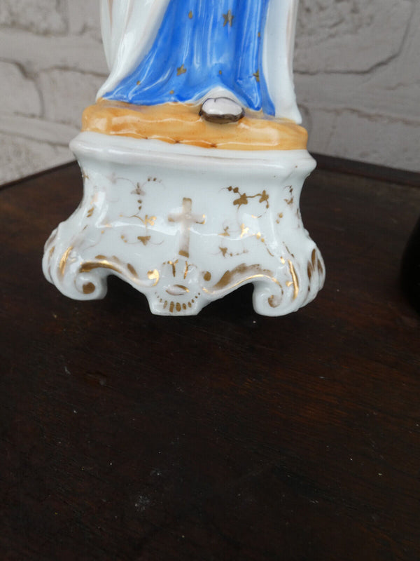 Antique old paris porcelain MAdonna statue figurine