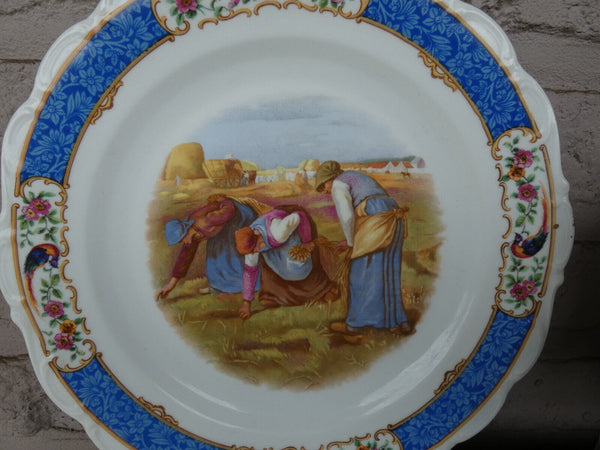 pair vintage german schumann bavaria porcelain marked angelus plates birds
