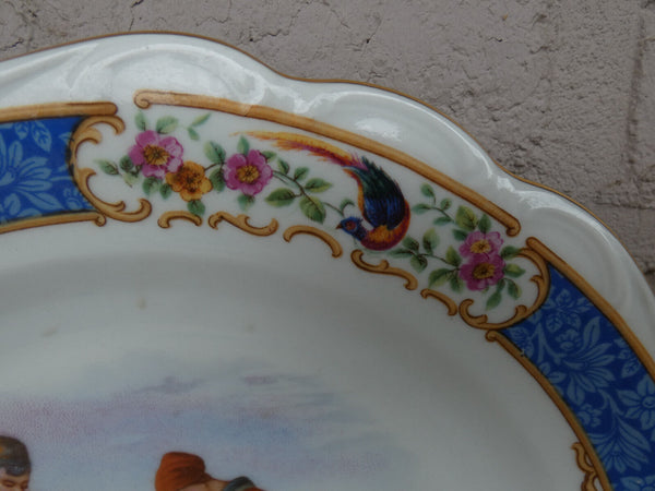 pair vintage german schumann bavaria porcelain marked angelus plates birds