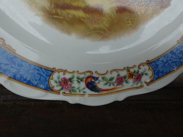 pair vintage german schumann bavaria porcelain marked angelus plates birds
