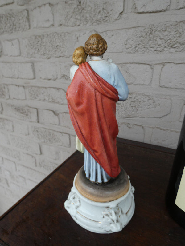 Antique french  old paris porcelain saint joseph statue figurine religious