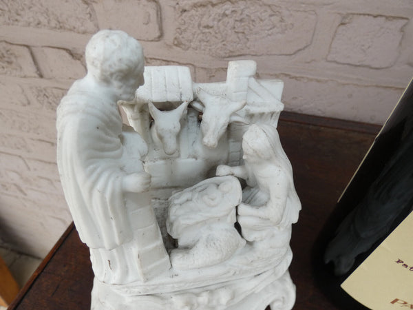 19thc Antique French bisque porcelain group nativity birth jesus statue