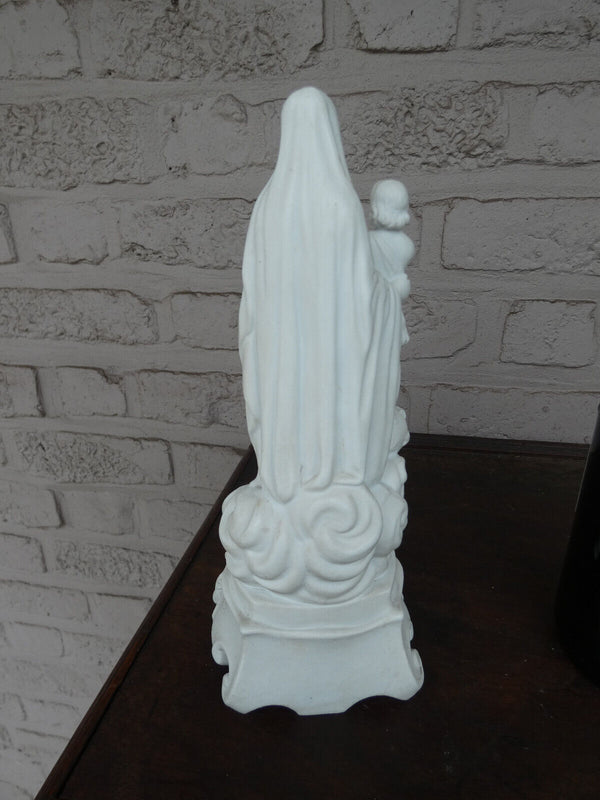 Antique 19thc French bisque porcelain notre dame de victoires Statue madonna