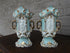 pair antique old paris porcelain vases with niche saint figurines religious