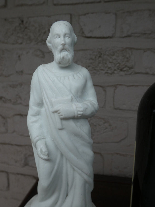 Antique French vieux old paris porcelain saint joseph figurine statue religious