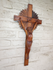 Vintage wood carved wall crucifix