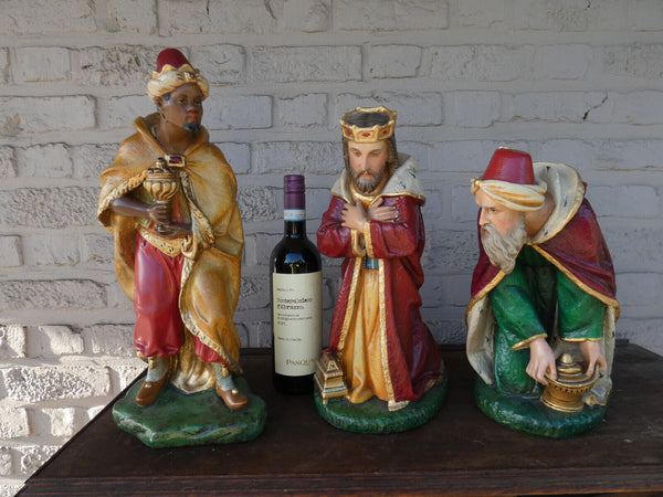 Antique Large nativity set statue 3 kings jesus birth religious