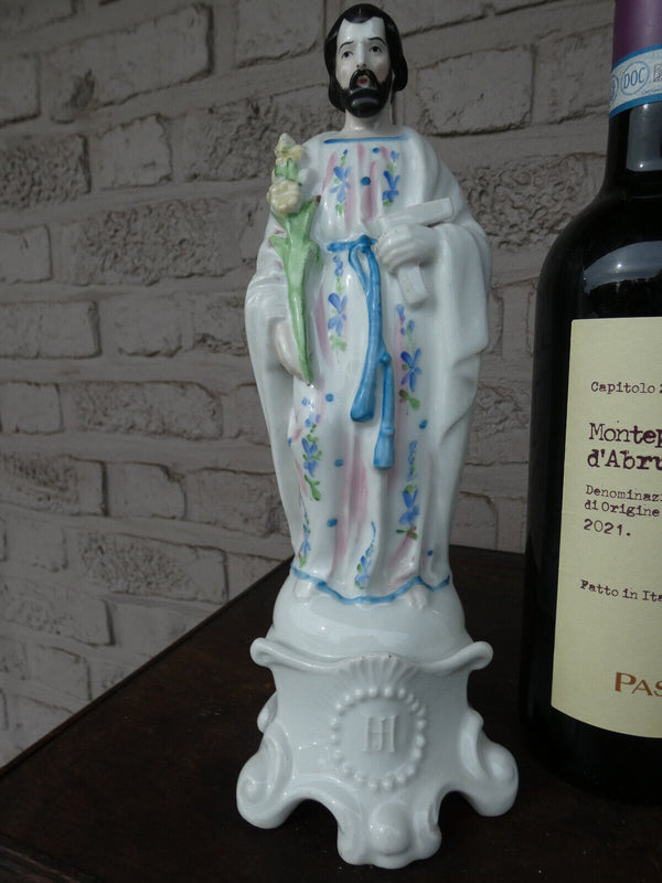 Antique french porcelain saint joseph figurine statue religious