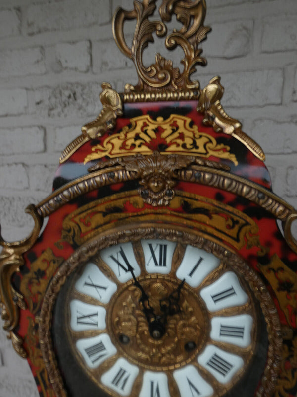 Vintage boulle inlay decor Mantel clock FHS movement