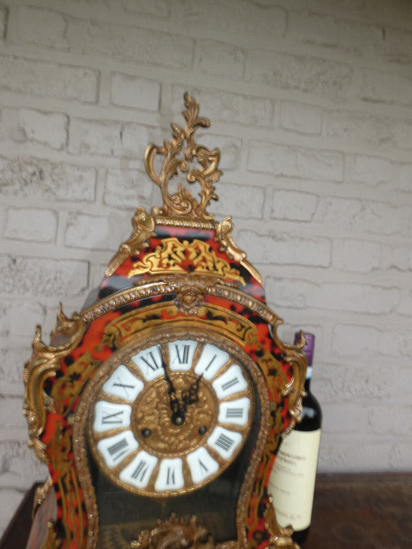Vintage boulle inlay decor Mantel clock FHS movement