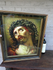 Antique flanders oil canvas painting framed behind glass jesus christ signed