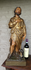 Antique 19thc Rare ceramic Saint Rochus Statue church on wood base signed