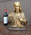 Antique Belgian Terracotta gold gilt sacred jesus  bust statue sculpture signed