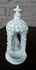 Antique French old paris porcelain chapel niche holy water font flowers madonna