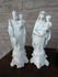 PAIR antique LETU MAUGER french bisque porcelain joseph mary jesus statue set