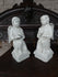 PAIR antique belgian TeCO porcelain signed Angel praying Statue figurine