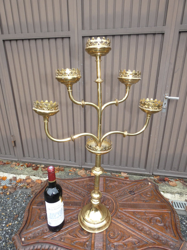 Large Church Copper brass Candelabra Candlestick Religious