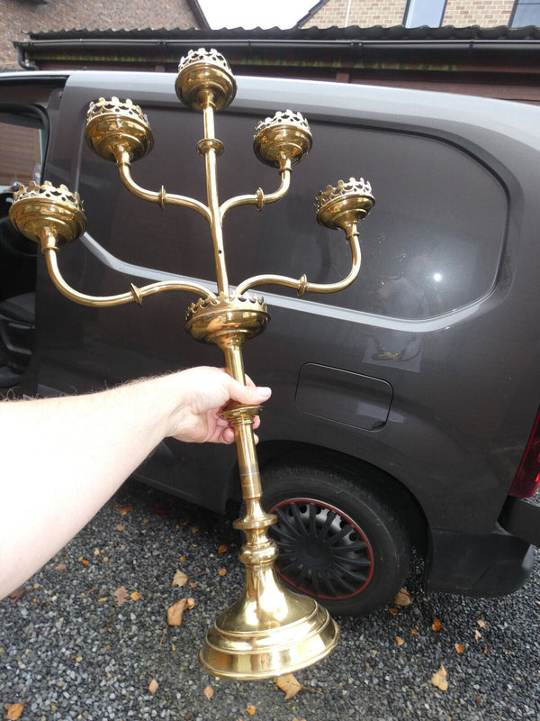 Large Church Copper brass Candelabra Candlestick Religious