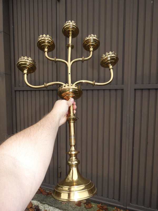 Large Church Copper brass Candelabra Candlestick Religious