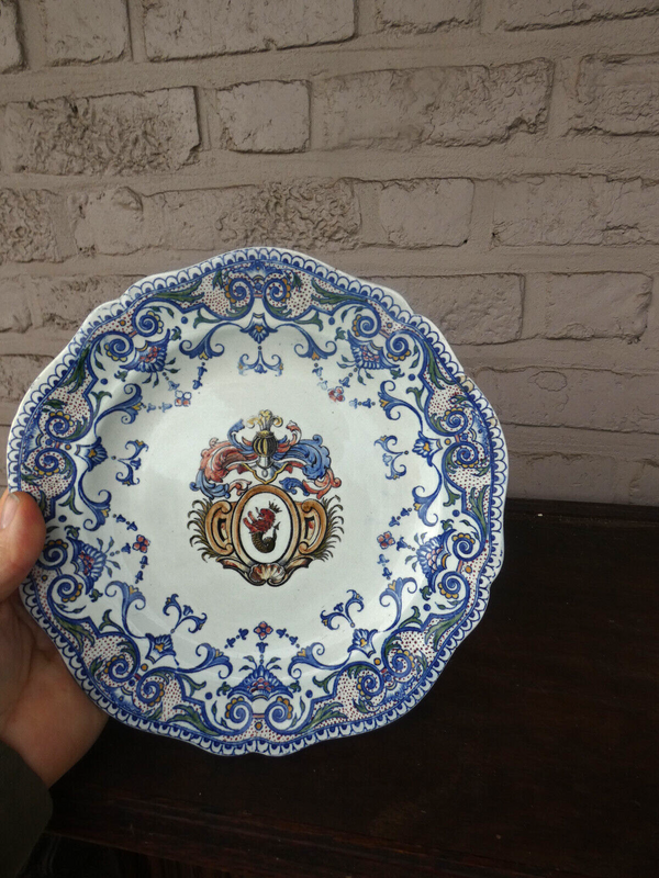 Antique French 19thc GIEN plate porcelain