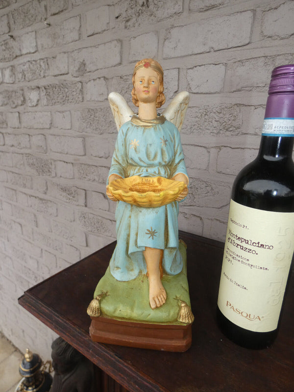 Antique french chalk Nodding Angel figurine statue missionary piggy bank rare