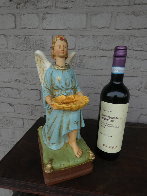 Antique french chalk Nodding Angel figurine statue missionary piggy bank rare