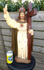 Antique L Ceramic chalk Christ King Statue sculpture crucifix rare