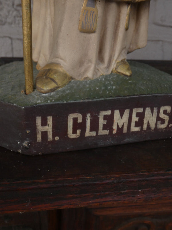 Antique French rare pope Clement Clemens saint statue Religious