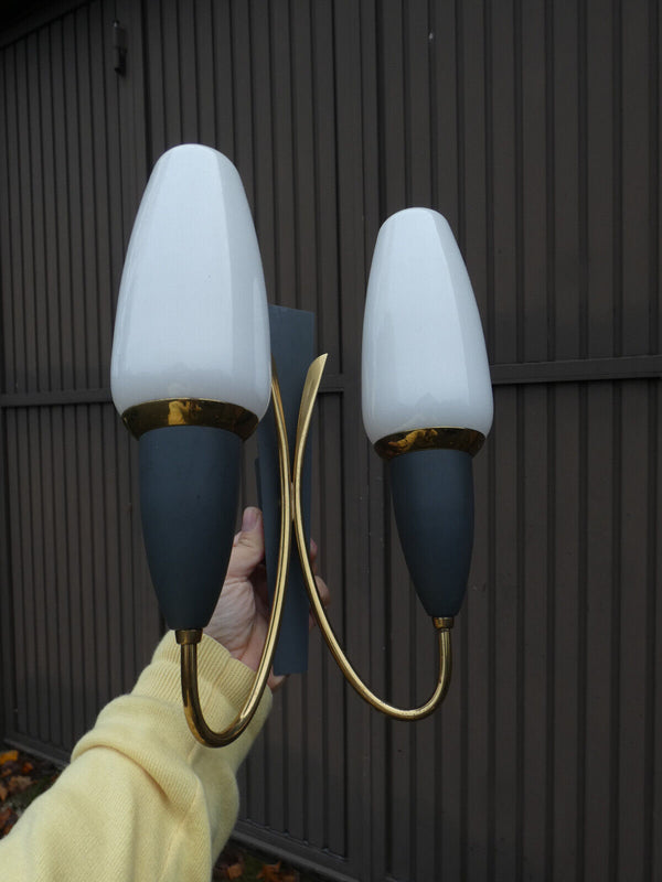 PAIR vintage Retro 1970 Philips wall lights sconces metal brass