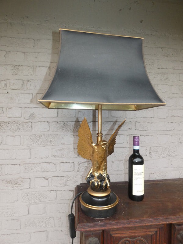 Hollywood regency 1970 MAISON DEKNUDT eagle brass gold gilt table lamp rare