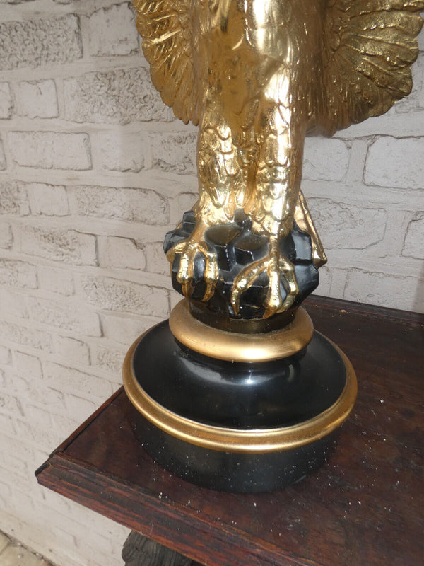 Hollywood regency 1970 MAISON DEKNUDT eagle brass gold gilt table lamp rare