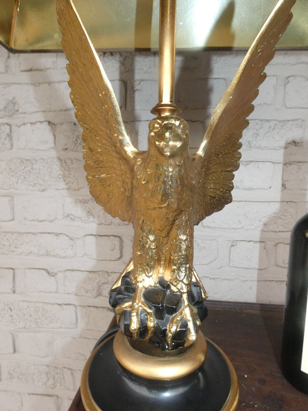 Hollywood regency 1970 MAISON DEKNUDT eagle brass gold gilt table lamp rare