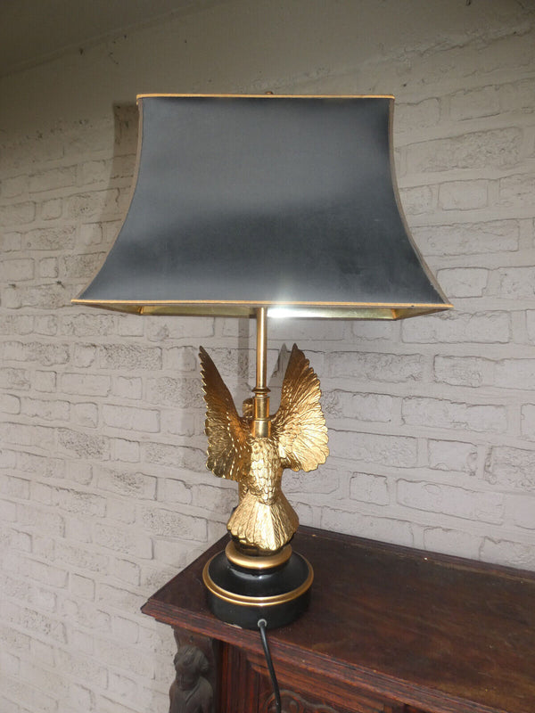 Hollywood regency 1970 MAISON DEKNUDT eagle brass gold gilt table lamp rare