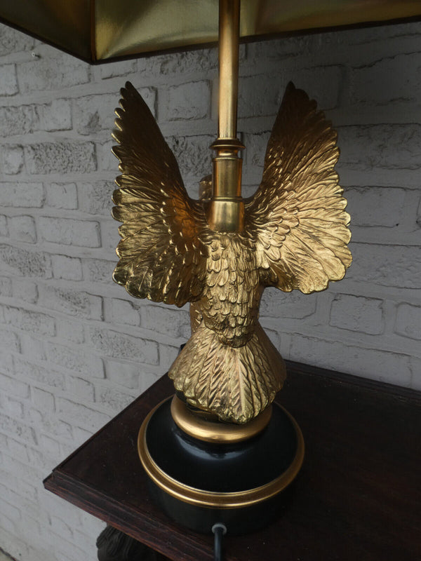 Hollywood regency 1970 MAISON DEKNUDT eagle brass gold gilt table lamp rare