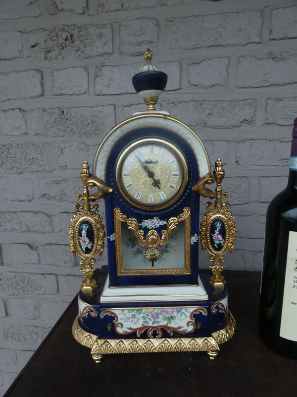 Vintage T limoges porcelain marked MAntel clock
