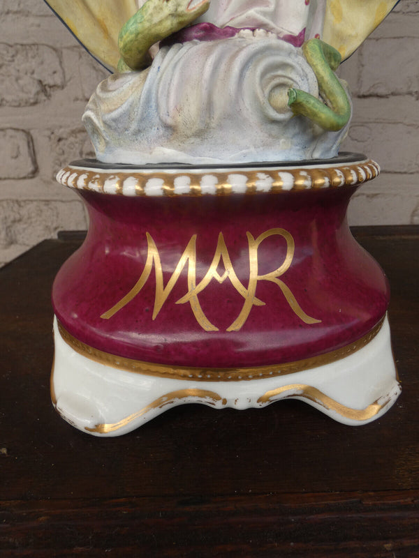 XL Rare Vieux paris porcelain Madonna MAry immaculate conception statue figurine