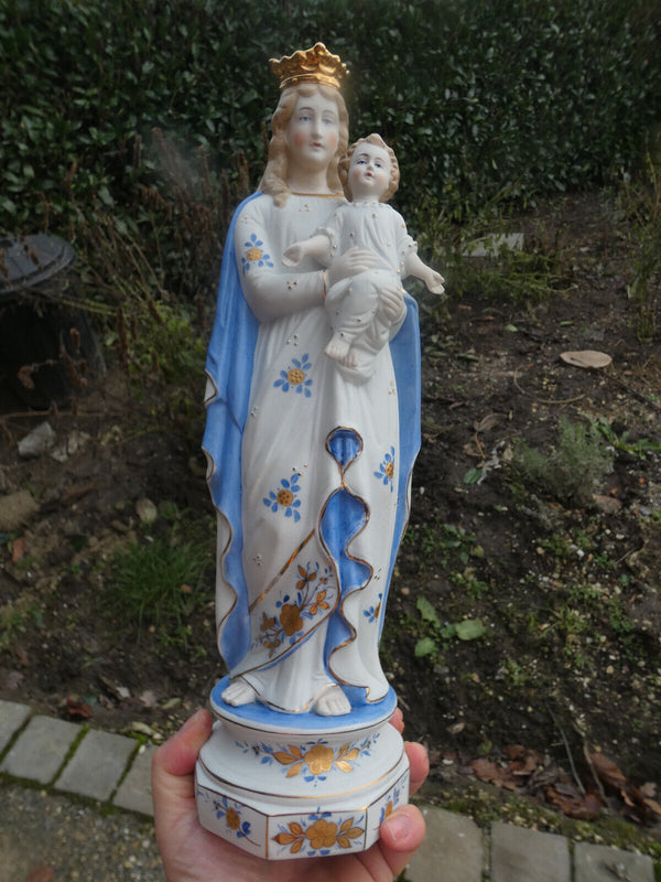 German bisque porcelain madonna statue figurine religious