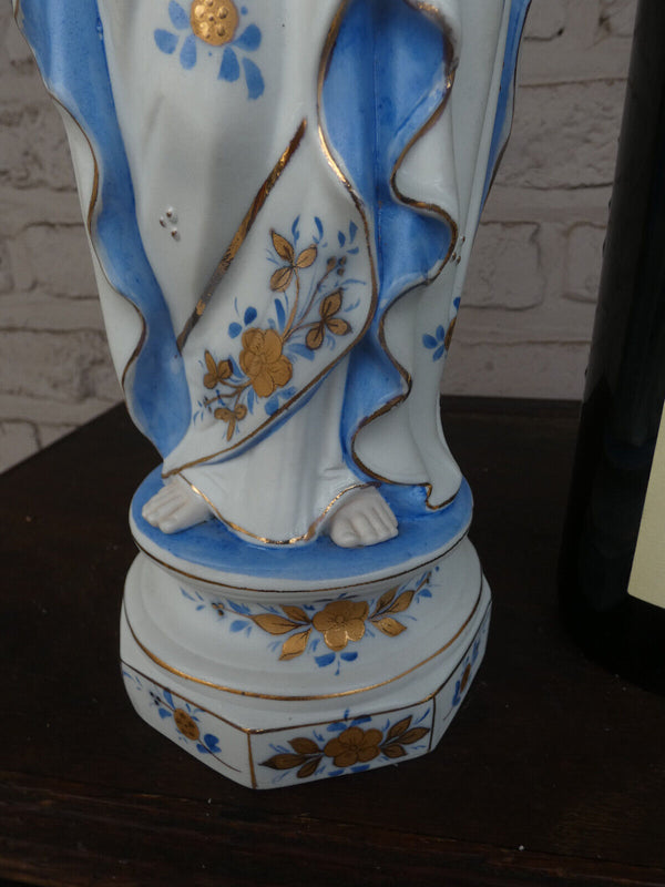 German bisque porcelain madonna statue figurine religious