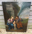 Antique 1800s Oil canvas Holy family painting mary joseph jesus rare religious