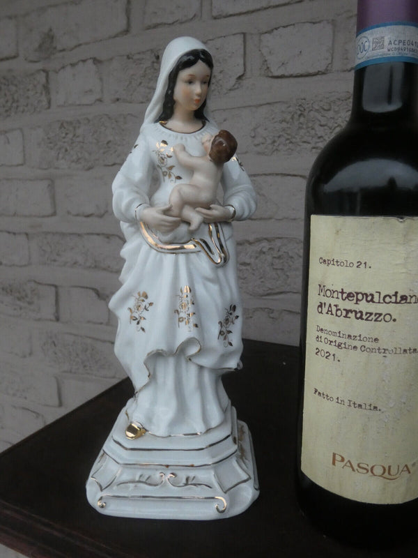 Vintage 1970 porcelain madonna child figurine statue religious
