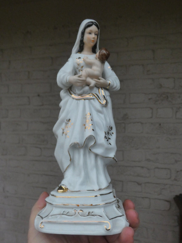 Vintage 1970 porcelain madonna child figurine statue religious